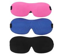 WESIEVYA 3D Shaped Sleep Eye Masks for Restful Sleep Polyester 3pcs Pack Light-Shading Random Color Blindfolds Travel Eye Covers at Home and Office for Night, Nap, and Airplane