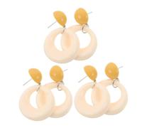 WESIEVYA 3pairs Hollow Out Earrings Lightweight Acrylic Drop Dangle Geometric Statement Jewelry for Women Holiday Accessories