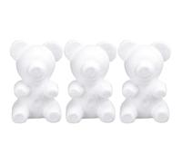 WESIEVYA 3pcs Bear Model Foam Mould White DIY Balls for Art Class Craft Projects Desktop Decor Adorable Shape