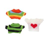 WESIEVYA 3pcs Knitted Bear Clothes Set Cute Sweater Outfits for DIY Plush Dolls Includes Heart Sweater for Stuffed Animal Costumes
