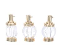 WESIEVYA 3pcs Miniature Perfume Bottle: Dollhouse Miniature Cosmetic Bottle - Play House Micro Scene Decoration Collectible Tiny Models for Dispaly Golden