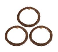 WESIEVYA 3pcs Natural Vine Wreath Frame, 11.4x7.4 Inch Oval Grapevine Rings for DIY Craft Assembly, Flexible Combination, Rustic Wedding Wreaths and Seasonal Displays Decoration