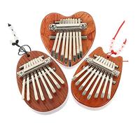 WESIEVYA 3pcs Portable Wooden Mini Kalimba Note Thumb Piano Music Instrument Lanyard for and Storage for Boys and Girls and Beginners