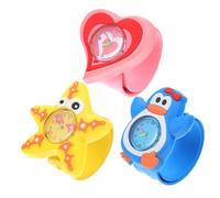 WESIEVYA 3pcs Silicone Band Watches Cartoon Patting Design with Clear Arabic Numerals for Students Boys Comfortable Wristwatches Gift for Birthdays Christmas Halloween