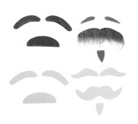 WESIEVYA 4-in-1 Fake Beard and Eyebrow Set with Skin-friendly Fiber Material for Quick Transformation and Versatile Use, for Halloween and Christmas Celebrations Costume Accessories