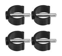WESIEVYA 4 Pcs Cane Attachment Walking Sticks Handle Clips Adjustable C-Shape Latch Clamp with Tool-Free Assembly and Nonslip Rubber Tips for Walker and Commode Chair Accessories in Black
