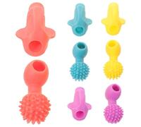 WESIEVYA 4 Sets Ergonomic Writing Grip, Soft Silicone Pencil Posture Corrector with Textured Massage Bumps, Improves Control, Prevents Slipping, Ideal for Students, Multi-Color