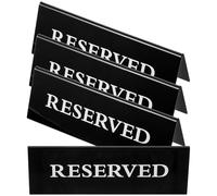 WESIEVYA 4pcs Acrylic Reserved Seat Signs for Wedding Party Table Setting Cards with Decorative Design, Multipurpose Use, Black Colour, Suitable for Interiors and Exteriors