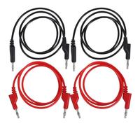 WESIEVYA 4pcs Banana Plug Test Leads with 4mm Pure Copper Conductors, 1m Length, Stackable Design for Digital Multimeters and Banana Jack Devices, for Electrical Testing in Repair Labs