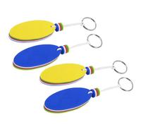 WESIEVYA 4pcs Blue Eva Floating Keychains with Buoy Design, Creative Oval Pendant Key Rings for Bag Decoration, Stylish and Unique Key Ring Accessories for Daily Use and Water Activities