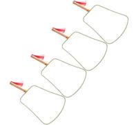 WESIEVYA 4pcs DIY Folding Handheld Silk Fans with Banana Leaf Bamboo Handles for Summer Art Projects Portable Lightweight Craft Fans for Drawing Painting and Cooling Breeze Outdoors