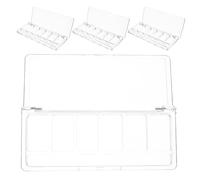 WESIEVYA 4Pcs Empty Eyeshadow Palette Makeup Organiser Storage Case with Six Spacious Grids Portable Tray for Daily Use and Travel