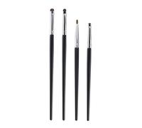 WESIEVYA 4pcs Eyeliner Brush Set for Eye Makeup with Fine Precision Horsehair Bristles and Wooden Handles, Easy to Carry Makeup Brushes for Women Beginners