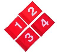 WESIEVYA 4Pcs Golf Pin Flags Set Numbered 1-4 Red Practical Small Golf Training Flags for Course Practice and Backyard Use