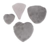 WESIEVYA 4pcs Heart Shaped Cotton Powder Puff Set for Face and Body, Skin Friendly Makeup Applicator with Ribbon, Soft Pure Cotton Cosmetic Cushion for Loose and Pressed Powder