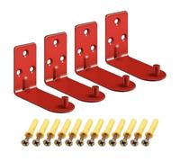 WESIEVYA 4pcs Heavy Duty Fire Extinguisher Mount Brackets Red Metal Wall Mounted Hooks with 20lbs Capacity for Fire Extinguisher Cabinets and Wall Use