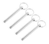 WESIEVYA 4pcs Heavy-duty Trailer Hitch Pins with Spring-loaded Ball and Ring Bimini Top Accessories Portable Mechanical Industry Locking Pins for Shipbuilding and Towing