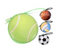 WESIEVYA 4pcs Kids Coin Purse Set Cartoon Basketball Volleyball and Football Design Portable Round Tin Change Purse Zipper for Children and Outdoor Activities