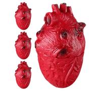 WESIEVYA 4pcs Realistic Human Body Part Halloween Decorations Creepy Bloody Heart Prop for Haunted House Zombie Party Accessories Scary Prank Instant Festive Touch for Indoor Outdoor Use
