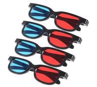 WESIEVYA 4pcs Red and Blue Movie Glasses Plastic Eyewear for Tv Projector Smartphones Computers Viewing Distortion for Parties and Gatherings