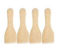 WESIEVYA 4pcs Small Beech Wooden Spatulas Butter Scraper Set for Cooking and Kitchen Use, Wear-Resistant Solid Wood Utensils that Won't Scratch Pans, for Stir Fry and Baking Tasks