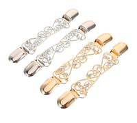 WESIEVYA 4pcs Vintage Cardigan Clips Shawl Collar Holders for Women Sweater Shawl Pin Retro Fasteners Cardigan Clip