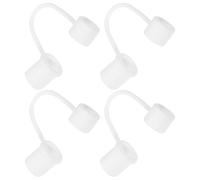 WESIEVYA 4pcs White Silicone Straw End Protectors with Plug Design Convenient for Carrying Sturdy Straw Covers for Tumbler Cup Topper and Dust Prevention