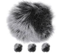 WESIEVYA 4pcs Windshield Muff Microphone Windscreen Furry Windscreen Muff Artificial Fur Windproof Protective Effect Lapel Microphone Accessory