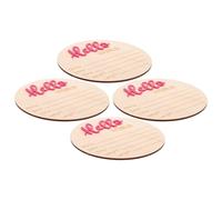WESIEVYA 4pcs Wooden Announcement Signs for Girl with Circular Shape, Rustic Style, Lasting Keepsake Recording Birth Date, Time, Weight, and Height, for Showers and Birthday Presents