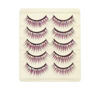 WESIEVYA 5 Pairs of Exaggeration False Lashes for Latin Dance with Chemical Fiber Hard Stem, Lightweight Comfortable Party Eyelashes Suitable for Fashion Show and Photography