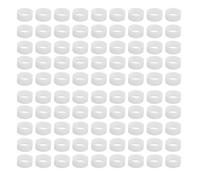 WESIEVYA 500pcs Mini Tie Rings for Cord - Multi-Purpose Elastic Silicone Cable Ties - Reusable Silicone Bands for Data Line, Desktop Cord and Gadget Management White