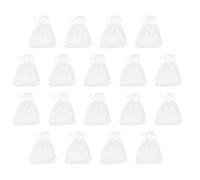 WESIEVYA 50pcs Gauze Cloth Bags for Candy Elegant White Drawstring Bags with Easy Open Close Feature Preventing Small Items from Falling