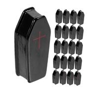 WESIEVYA 50pcs Mini Coffin Resin Decor Small Halloween Micro Landscape Accessories Realistic Miniature Tombstones for Haunted House Indoor Party Favors Compact Dollhouse Props