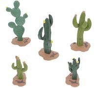 WESIEVYA 5pcs Artificial Cactus Decor Set for Home and Study Rooms, Realistic Feel Pvc Desktop Ornament with Stable Design, Green Simulated Cactus Plants for Elegant Indoor Decoration