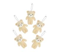 WESIEVYA 5pcs Bear Keychain Hanging Pendant Mini Plush Bear Decor Portable for Backpack Handbag Diy Accessories