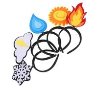 WESIEVYA 5pcs Creative Party Headbands for Adults, Soft Felt Flame, Water Drop, Sun, Cloud, and Snowflake Designs, Comfortable and Easy to Use Hair Accessories for Different Themes