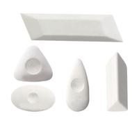 WESIEVYA 5pcs Drawing Art Eraser for Students and Artists, White Rubber Compact Sketching Eraser with No Trace Function, Parallelogram and Triangle Shapes, for Home and Writing Use