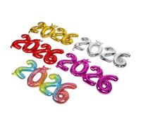 WESIEVYA 5pcs Foil Number Balloons Jumbo Self-sealing Happy Year Decorations for Indoor Outdoor Nye Party Supplies with Vibrant Gold Silver Red Colors