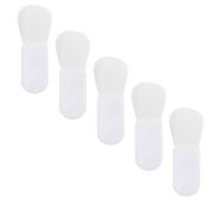 WESIEVYA 5pcs Portable Mini Facial Makeup Blush Brushes, Multi-purpose White Abs Handle with Soft Fiber Wool Bristles, Easy to Hold Cosmetic Brush Set for Makeup Use