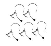 WESIEVYA 5pcs Voice Amplifier Hanging Microphone with 3.5mm/0.14inch Thread Head, Omnidirectional Wired Headset Microphones, Small Portable Plastic Design, Easy to Use for Teaching