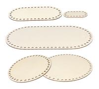 WESIEVYA 5pcs Wood Basket Bottoms Oval Round Solid Wood Slices Rustic Aesthetic Smooth Texture Stable Support for Crafting