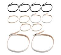 WESIEVYA 6 Pairs High Heel Laces Straps Pu Leather with Metal Buckle Detachable Wrap around Shoe Straps Trendy Look for Daily Use and Weddings