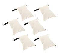 WESIEVYA 6pcs Beige Fabric Makeup Bags with Wristlet Handle Small Hanging Toiletry Organizer for Women Travel Essentials Blank DIY Craft Pouches with Zipper Closure and Internal