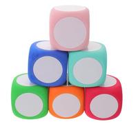 WESIEVYA 6PCS Blank Dry Erase Dice - 2.36 Inch Back to School Writable Teaching Foam Cubes - Writable Dice Blocks for Physical Education School Sensory Activity