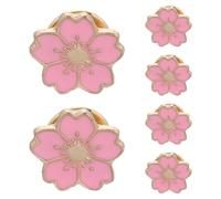 WESIEVYA 6PCS Floral Lapel Pin Brooch - Cherry Blossom Lapel Pin for Coats Bag Backpack - Spring Flower Enamel Badge - Decorative Women Collar Accessory