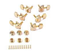 WESIEVYA 6pcs Golden Square Head String Tuning Keys Semiclosed Machine Heads for Guitar Tuning Replacement for Acoustic Electric Guitar Vintage Look Easy Install Kit
