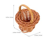 WESIEVYA 6pcs Mini Woven Handheld Baskets for Dolls Rustic Mini Flower Craft Decor Coffee White Small Storage Basket Set for Dollhouse Accessories