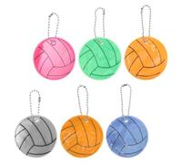 WESIEVYA 6pcs Reflective Volleyball Key Chain Pvc Material High Reflectivity Multifunctional Key Pendant for Occasions School Sports Rewards Backpack Accessory