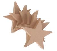 WESIEVYA 6pcs Unfinished Wooden Stars for Crafts in Khaki MDF Material, Threading Feature, for Painting and Christmas Tree Decoration, Wooden Star Ornaments for DIY Projects