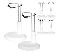 WESIEVYA 6Pcs White 15Cm Doll Storage Rack Set Portable Doll Stand and Model Bracket for Display and Organization Suitable for Home and Market Use